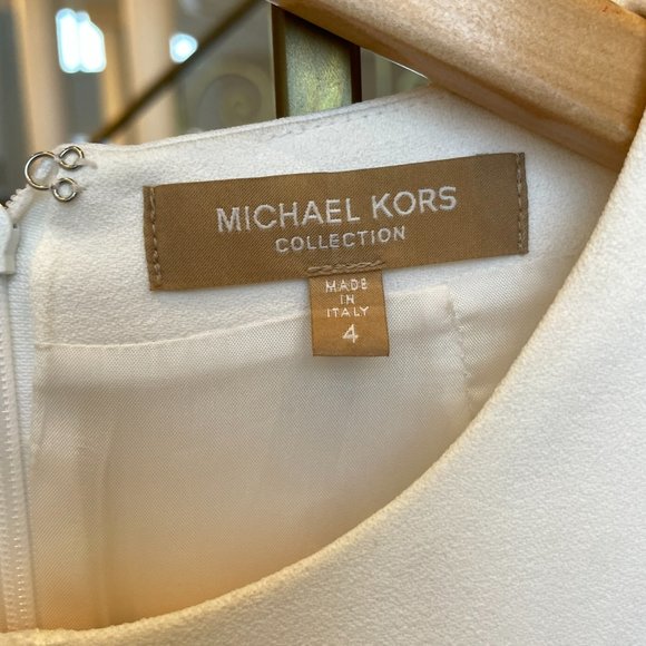 Michael Kors Scallop Sleeve Dress - White - Picture 2 of 7